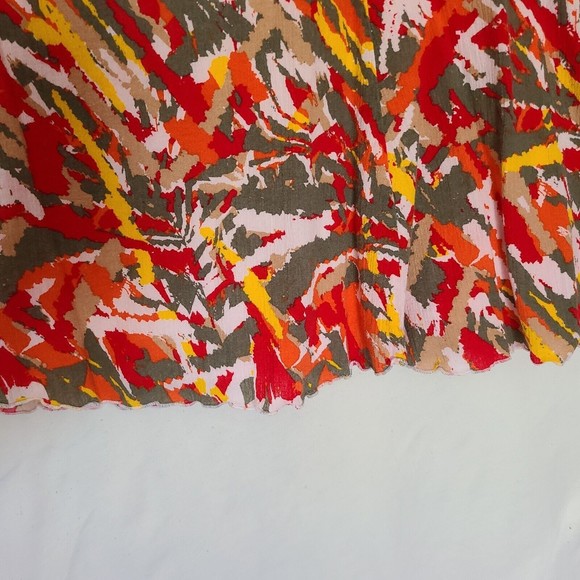 Ladies Medium Skirt Fun Multicolor Midi Laura Scott wrinkle free packable orange - Picture 3 of 9